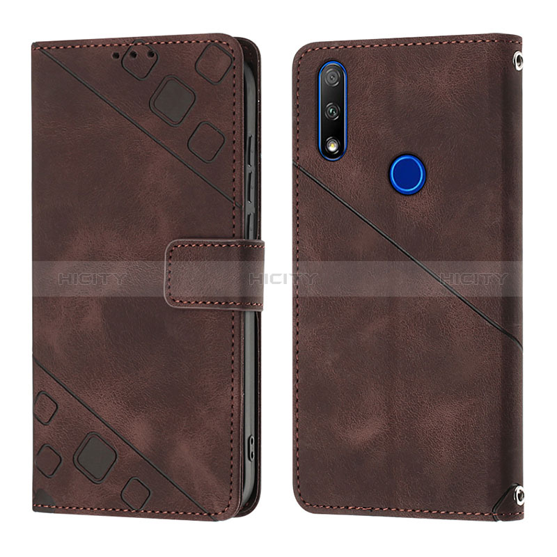 Coque Portefeuille Livre Cuir Etui Clapet Y01B pour Huawei P Smart Z (2019) Marron Plus