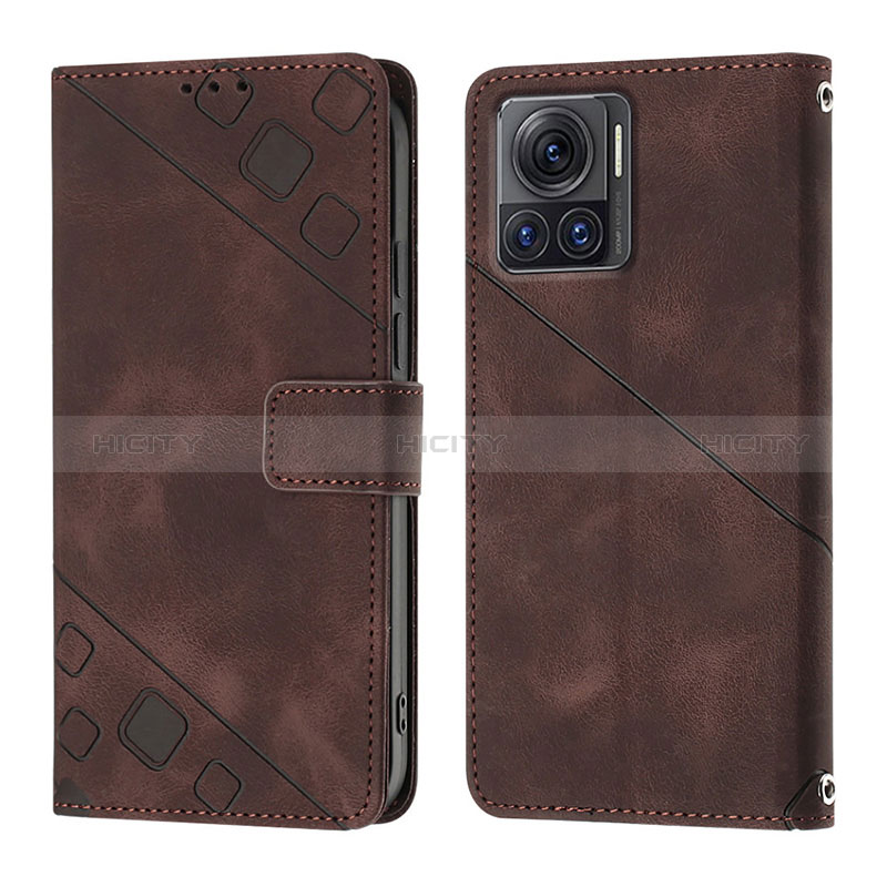 Coque Portefeuille Livre Cuir Etui Clapet Y01B pour Motorola Moto Edge 30 Ultra 5G Marron Plus