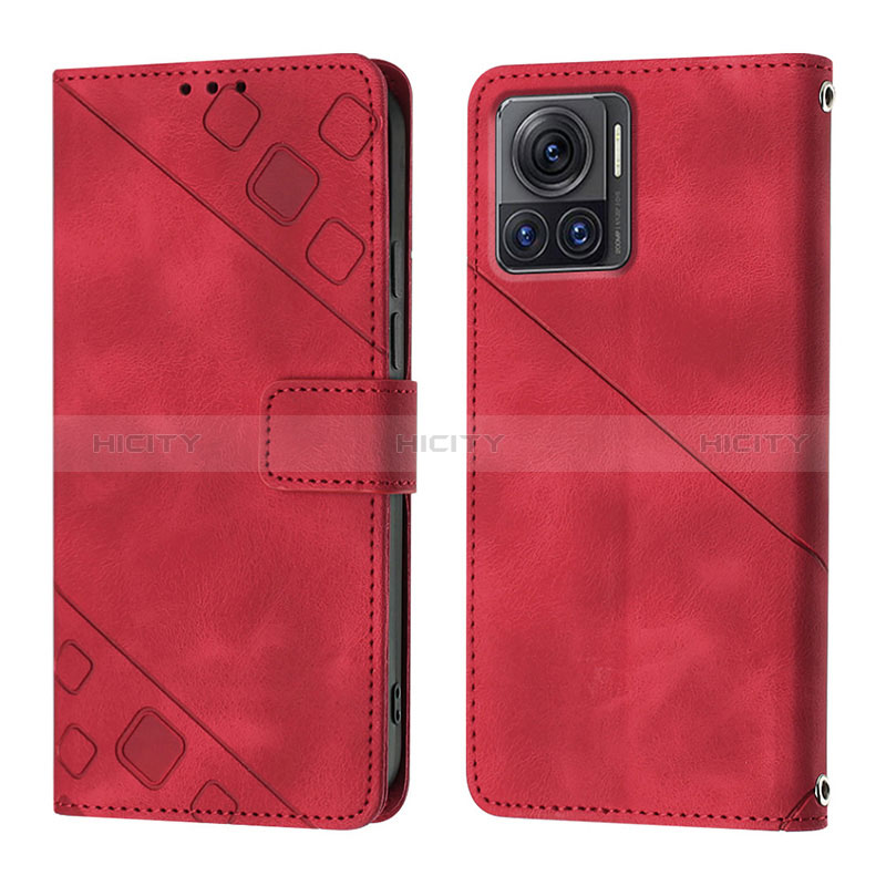 Coque Portefeuille Livre Cuir Etui Clapet Y01B pour Motorola Moto Edge 30 Ultra 5G Rouge Plus