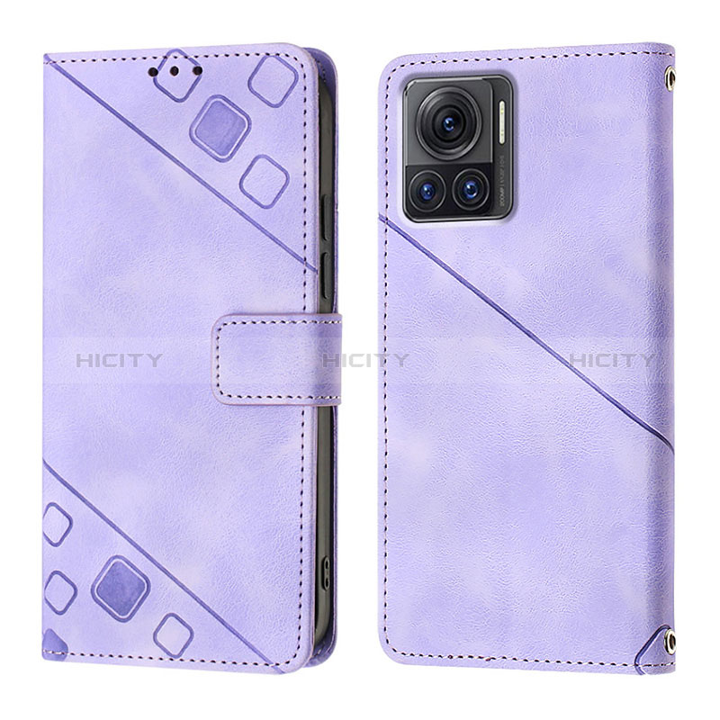 Coque Portefeuille Livre Cuir Etui Clapet Y01B pour Motorola Moto Edge 30 Ultra 5G Violet Plus