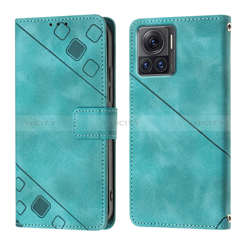 Coque Portefeuille Livre Cuir Etui Clapet Y01B pour Motorola Moto Edge X30 Pro 5G Vert Plus