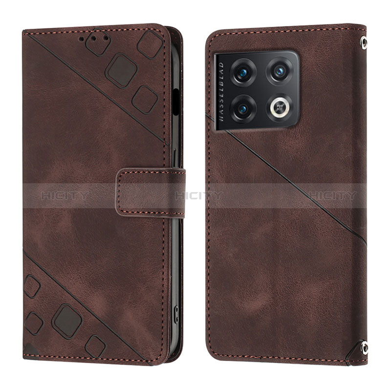 Coque Portefeuille Livre Cuir Etui Clapet Y01B pour OnePlus 10 Pro 5G Marron Plus