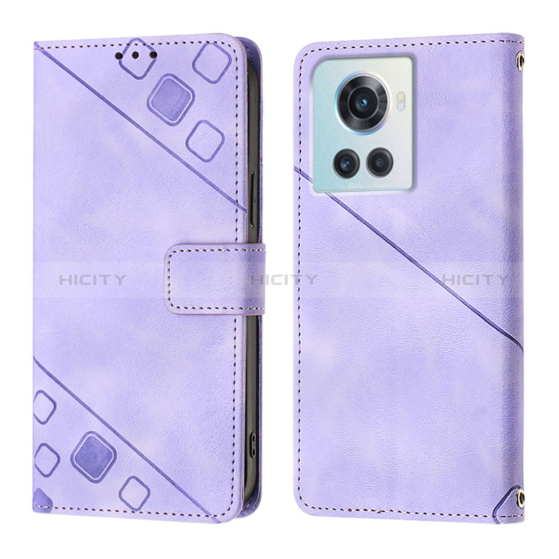 Coque Portefeuille Livre Cuir Etui Clapet Y01B pour OnePlus 10R 5G Violet Plus