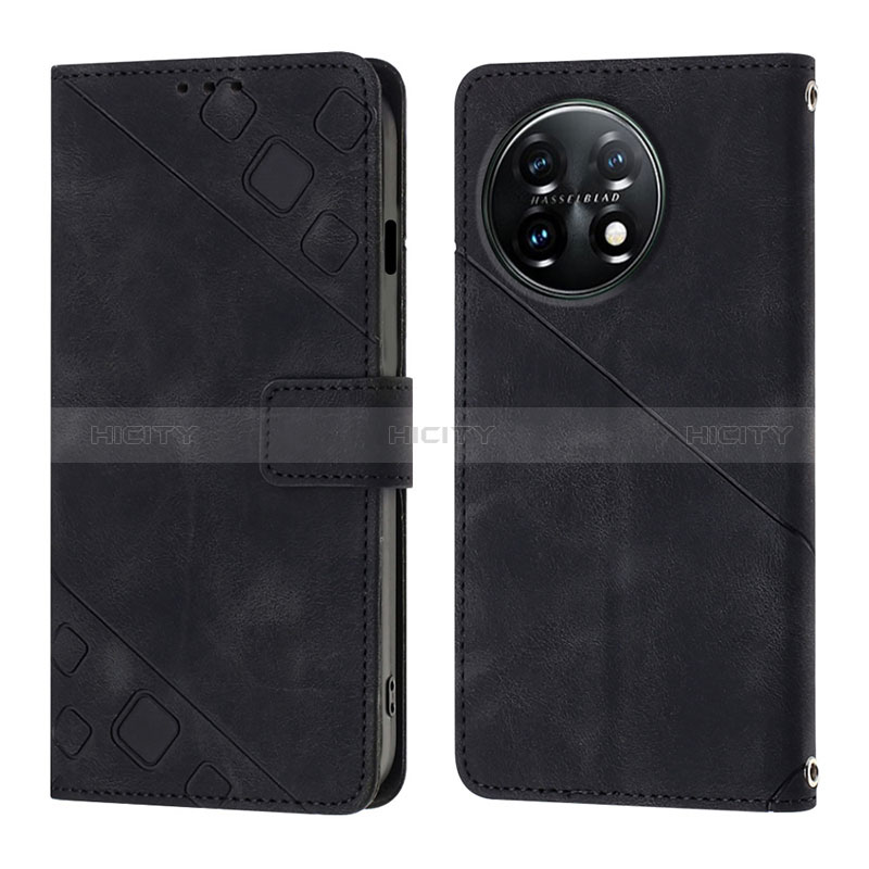 Coque Portefeuille Livre Cuir Etui Clapet Y01B pour OnePlus 11 5G Noir Plus