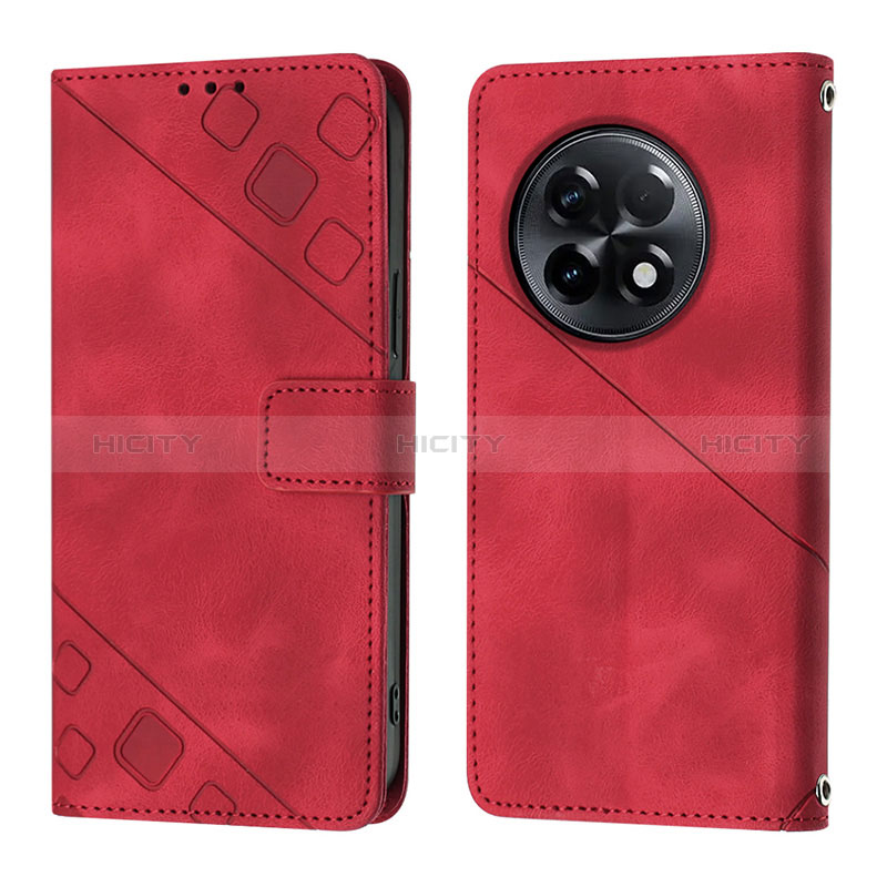 Coque Portefeuille Livre Cuir Etui Clapet Y01B pour OnePlus Ace 2 5G Rouge Plus