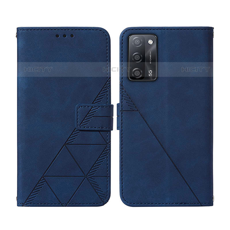 Coque Portefeuille Livre Cuir Etui Clapet Y01B pour Oppo A53s 5G Bleu Plus