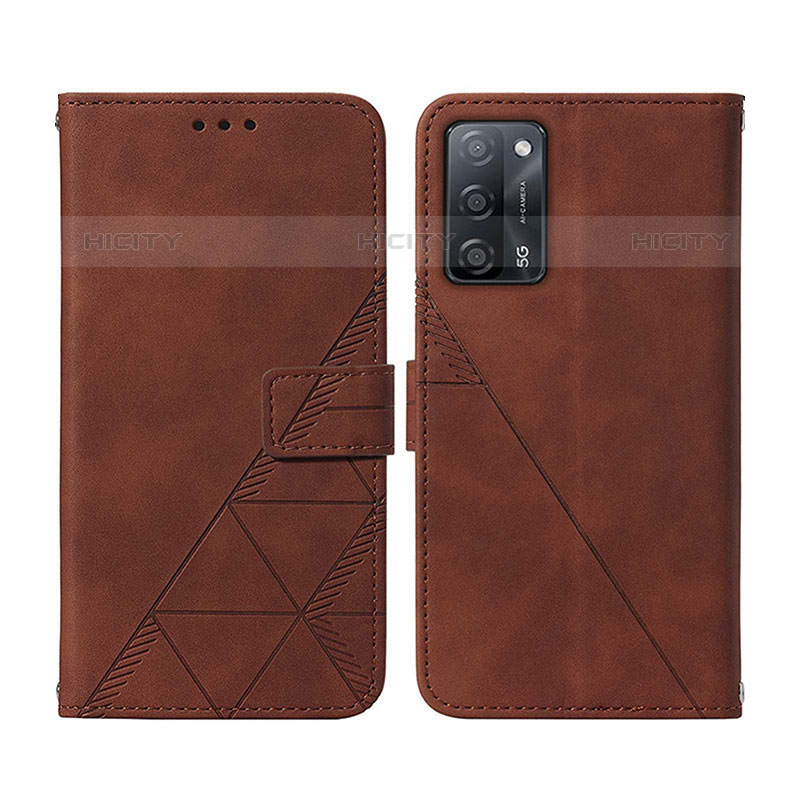 Coque Portefeuille Livre Cuir Etui Clapet Y01B pour Oppo A53s 5G Marron Plus