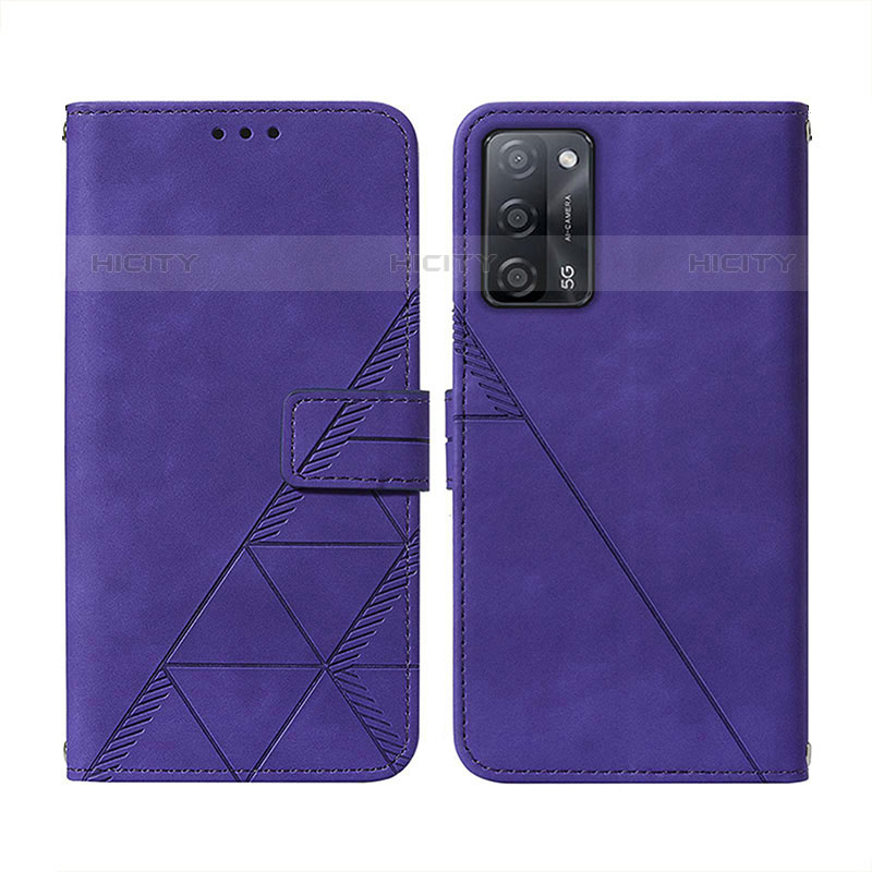 Coque Portefeuille Livre Cuir Etui Clapet Y01B pour Oppo A53s 5G Violet Plus