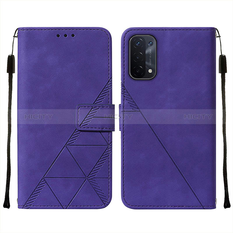 Coque Portefeuille Livre Cuir Etui Clapet Y01B pour Oppo A54 5G Violet Plus