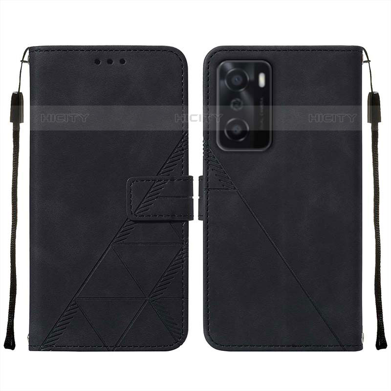 Coque Portefeuille Livre Cuir Etui Clapet Y01B pour Oppo A55S 5G Noir Plus