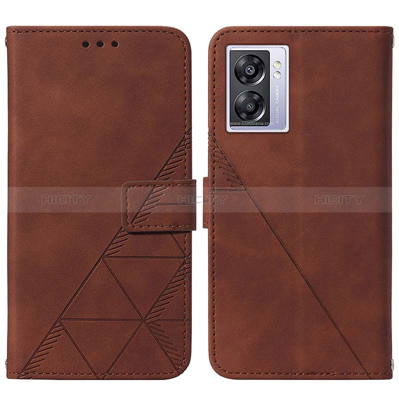 Coque Portefeuille Livre Cuir Etui Clapet Y01B pour Oppo A56S 5G Marron Plus