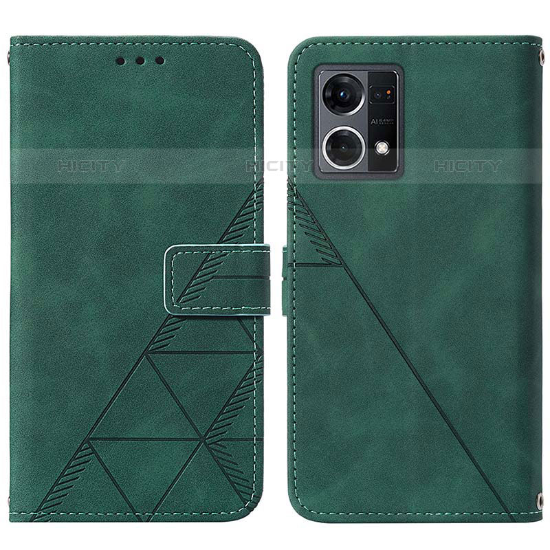 Coque Portefeuille Livre Cuir Etui Clapet Y01B pour Oppo F21 Pro 4G Vert Plus