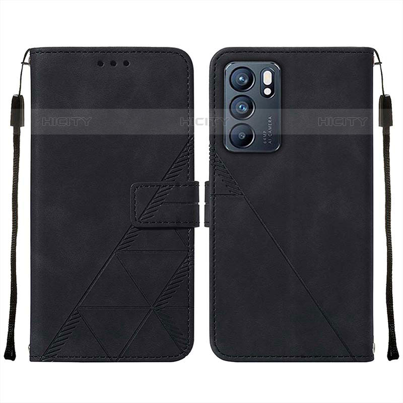 Coque Portefeuille Livre Cuir Etui Clapet Y01B pour Oppo Reno6 5G Noir Plus