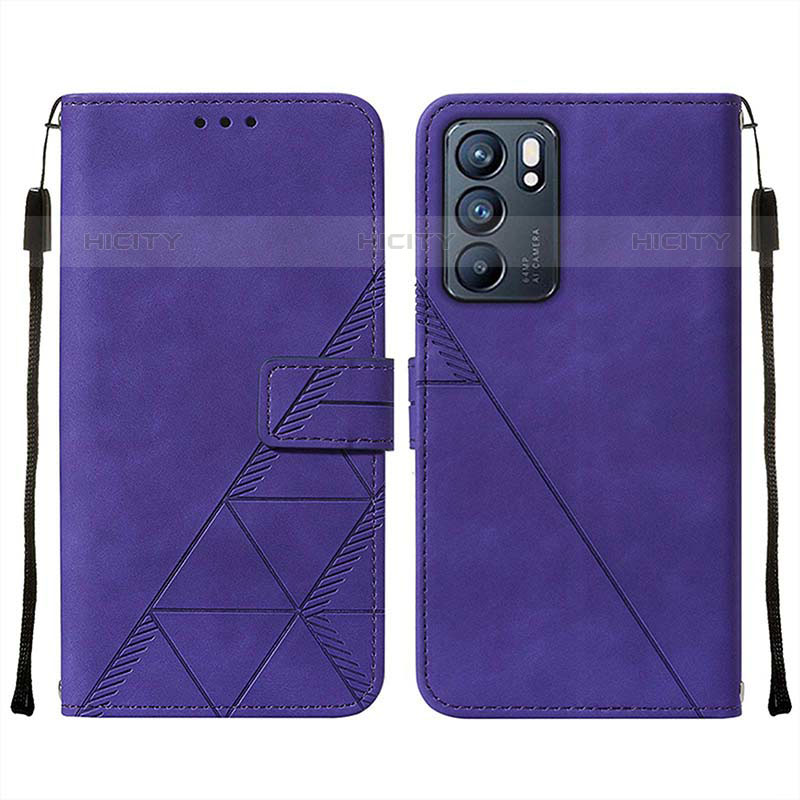 Coque Portefeuille Livre Cuir Etui Clapet Y01B pour Oppo Reno6 5G Violet Plus