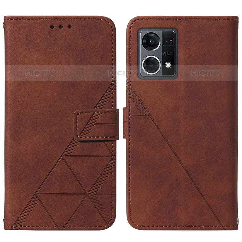 Coque Portefeuille Livre Cuir Etui Clapet Y01B pour Oppo Reno8 4G Marron Plus