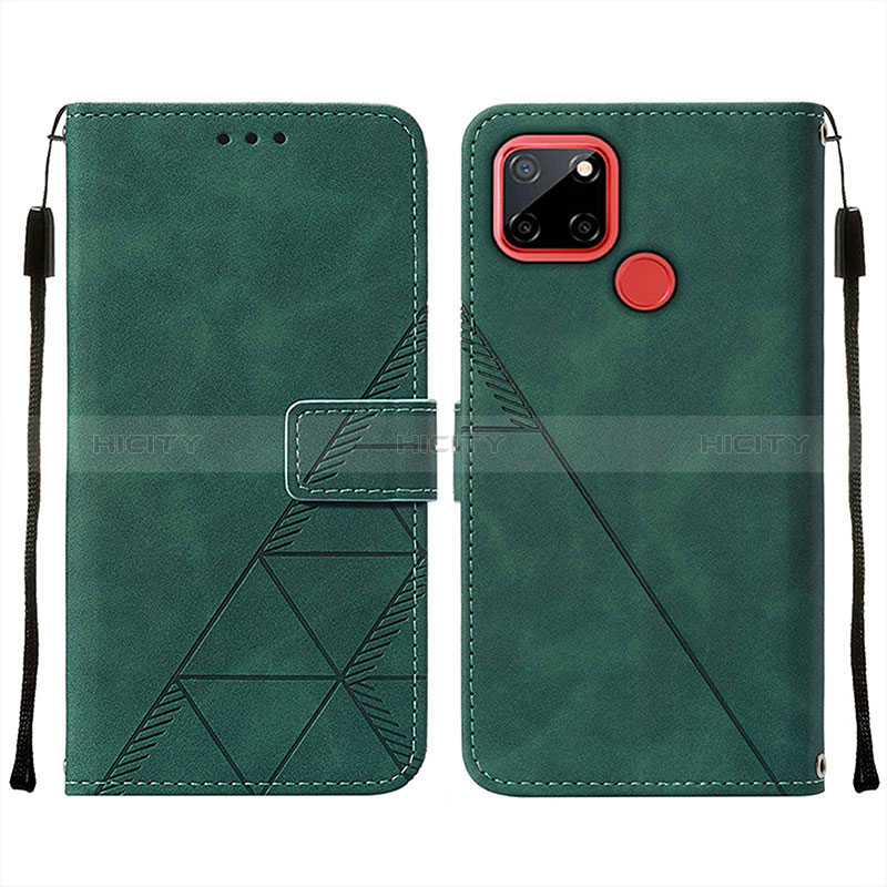 Coque Portefeuille Livre Cuir Etui Clapet Y01B pour Realme 7i RMX2193 Vert Plus