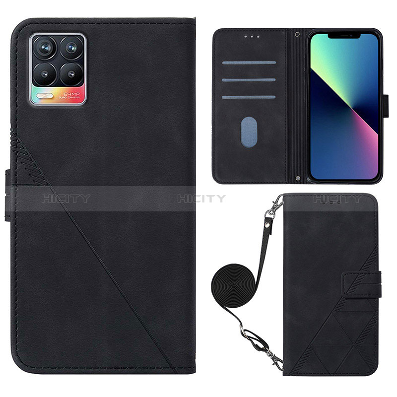 Coque Portefeuille Livre Cuir Etui Clapet Y01B pour Realme 8 4G Noir Plus