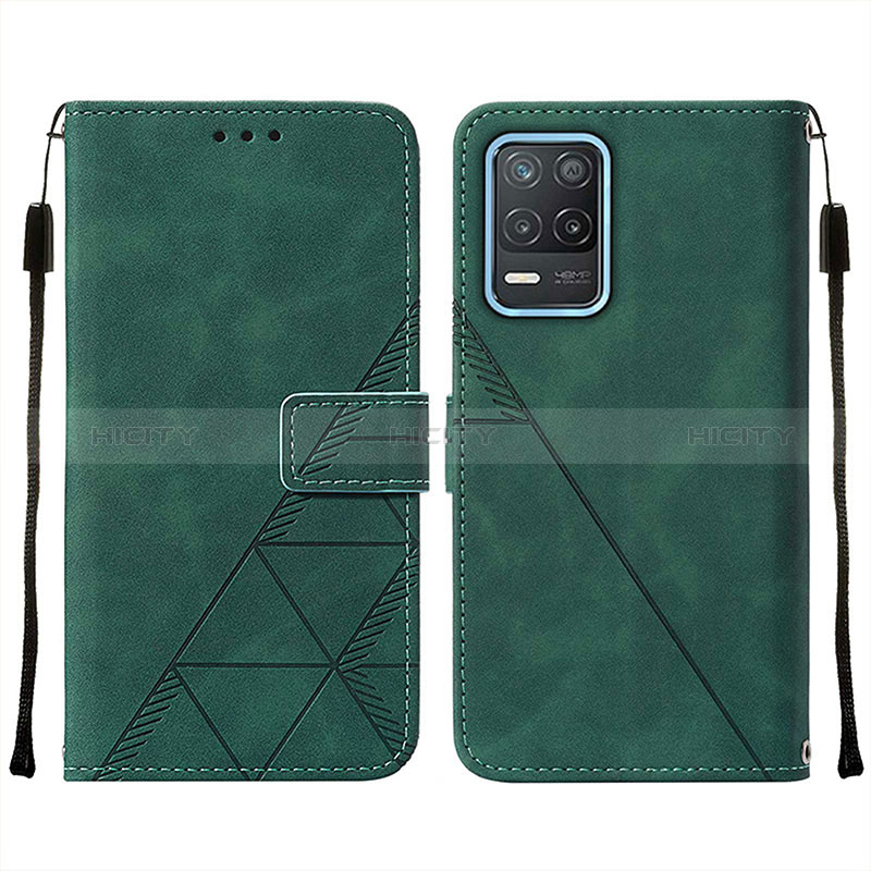 Coque Portefeuille Livre Cuir Etui Clapet Y01B pour Realme 8s 5G Vert Plus