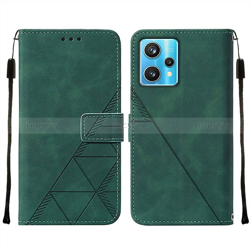 Coque Portefeuille Livre Cuir Etui Clapet Y01B pour Realme 9 4G Vert Plus