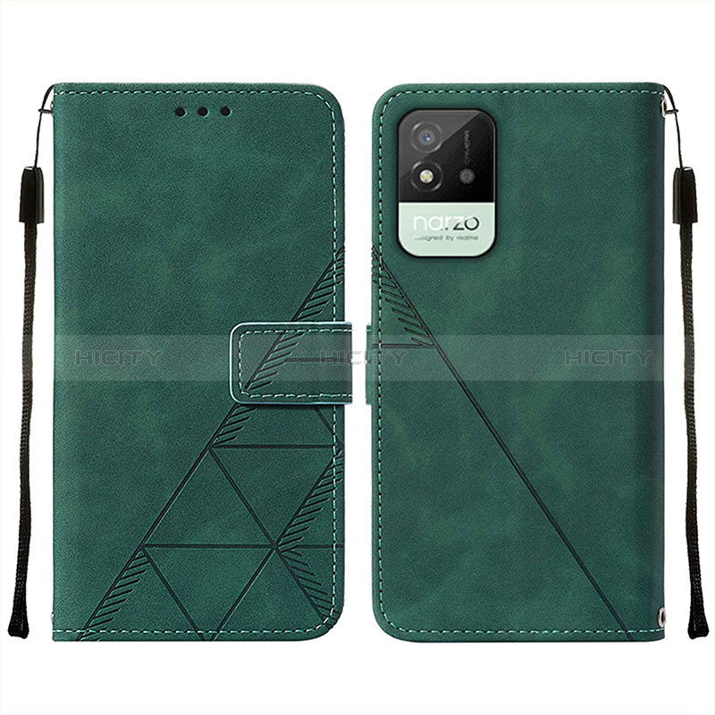 Coque Portefeuille Livre Cuir Etui Clapet Y01B pour Realme C11 (2021) Vert Plus