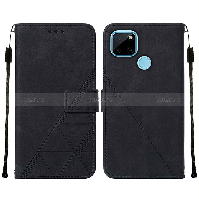 Coque Portefeuille Livre Cuir Etui Clapet Y01B pour Realme C21Y Noir Plus