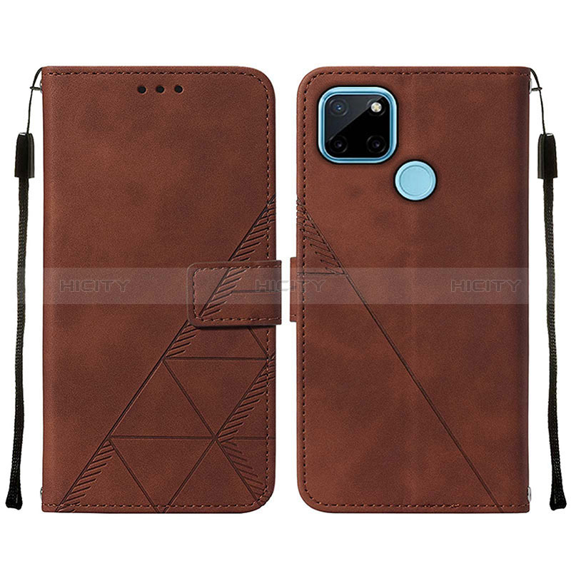 Coque Portefeuille Livre Cuir Etui Clapet Y01B pour Realme C25Y India Marron Plus