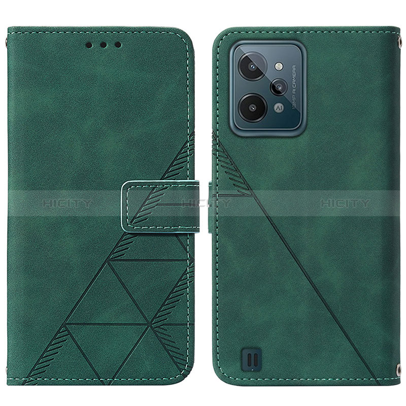 Coque Portefeuille Livre Cuir Etui Clapet Y01B pour Realme C31 Vert Plus