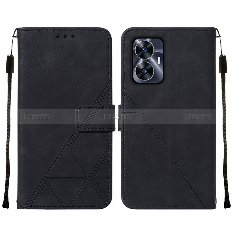 Coque Portefeuille Livre Cuir Etui Clapet Y01B pour Realme C55 Noir Plus