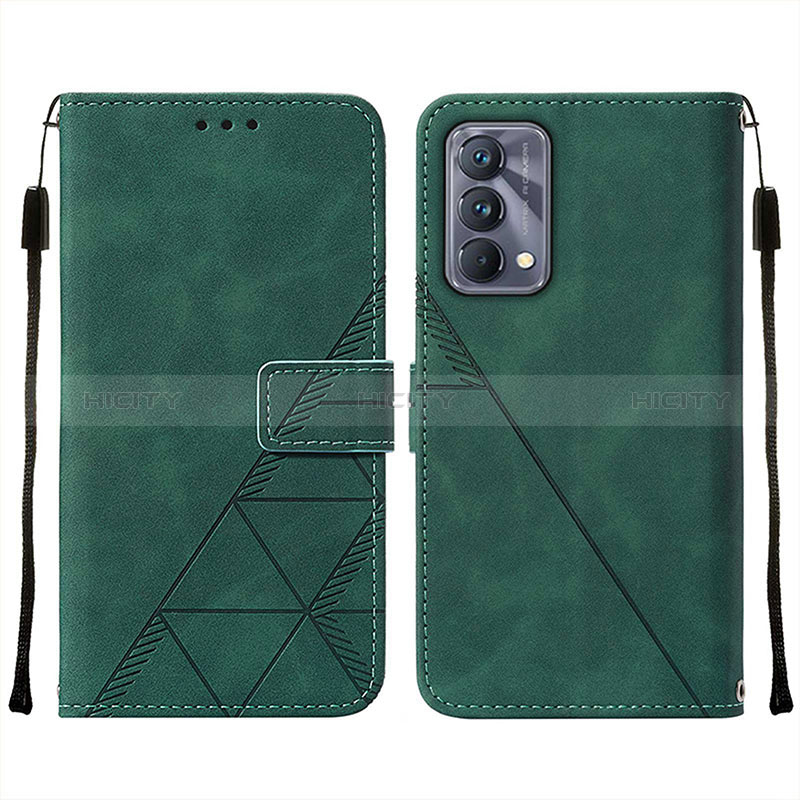 Coque Portefeuille Livre Cuir Etui Clapet Y01B pour Realme GT Master 5G Vert Plus