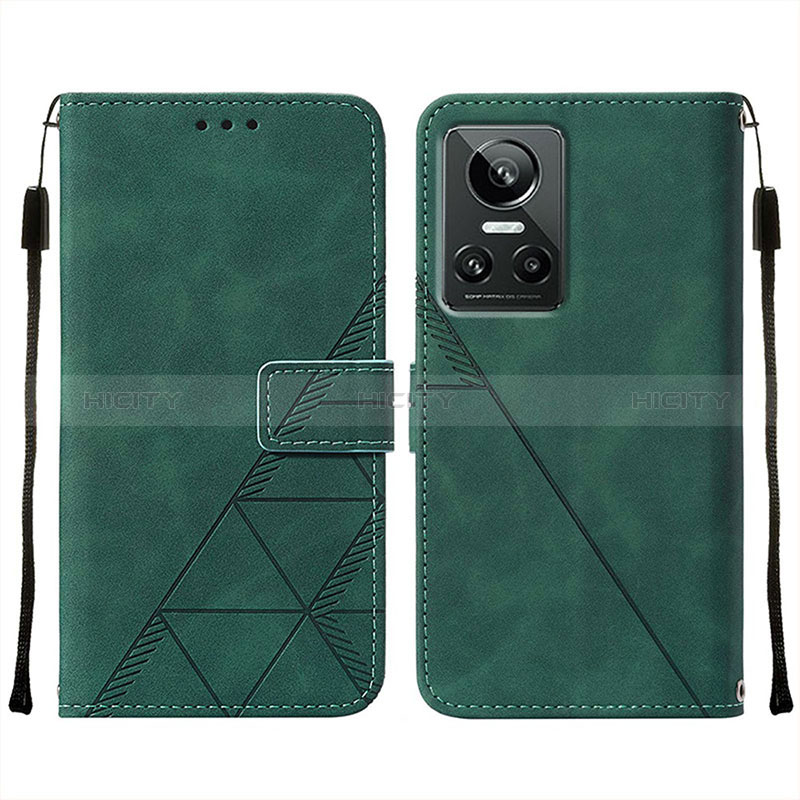 Coque Portefeuille Livre Cuir Etui Clapet Y01B pour Realme GT Neo3 5G Vert Plus