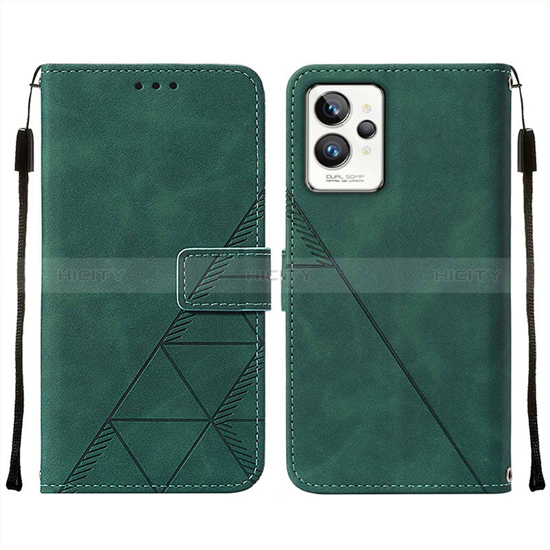 Coque Portefeuille Livre Cuir Etui Clapet Y01B pour Realme GT2 Pro 5G Vert Plus