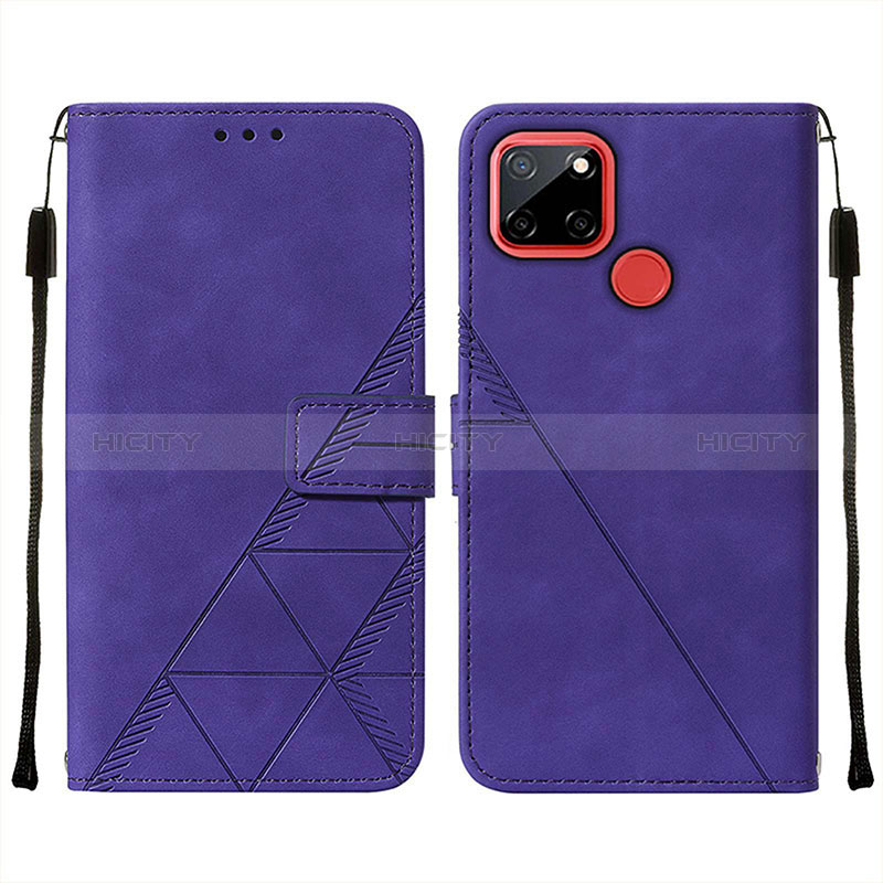 Coque Portefeuille Livre Cuir Etui Clapet Y01B pour Realme Narzo 20 Violet Plus