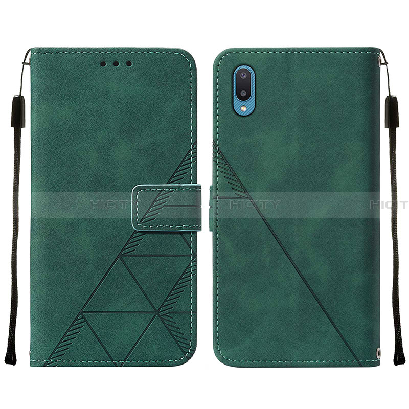 Coque Portefeuille Livre Cuir Etui Clapet Y01B pour Samsung Galaxy A02 Vert Plus