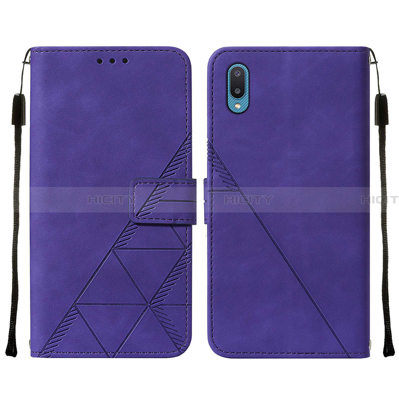 Coque Portefeuille Livre Cuir Etui Clapet Y01B pour Samsung Galaxy A02 Violet Plus