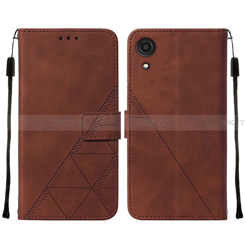 Coque Portefeuille Livre Cuir Etui Clapet Y01B pour Samsung Galaxy A03 Core Marron Plus