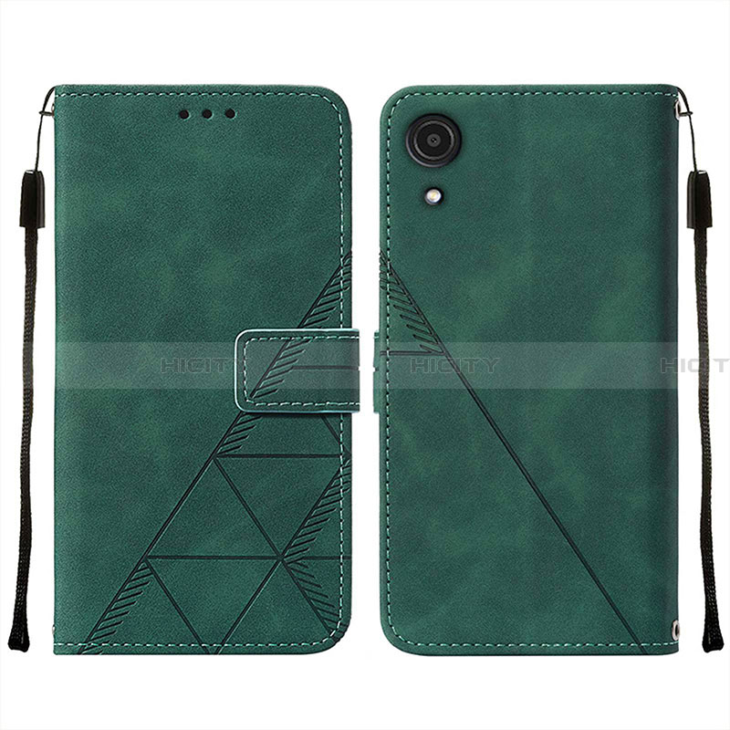 Coque Portefeuille Livre Cuir Etui Clapet Y01B pour Samsung Galaxy A03 Core Vert Plus