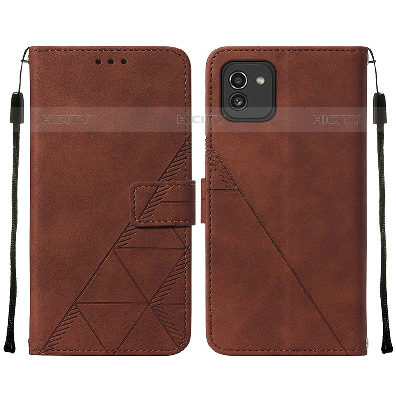 Coque Portefeuille Livre Cuir Etui Clapet Y01B pour Samsung Galaxy A03 Marron Plus