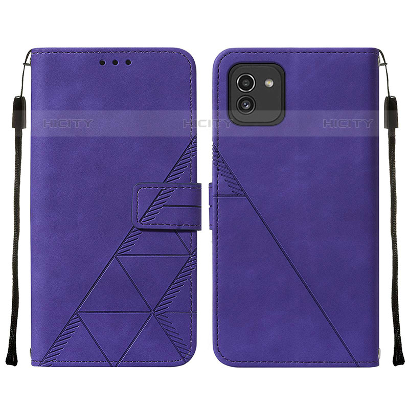 Coque Portefeuille Livre Cuir Etui Clapet Y01B pour Samsung Galaxy A03 Violet Plus