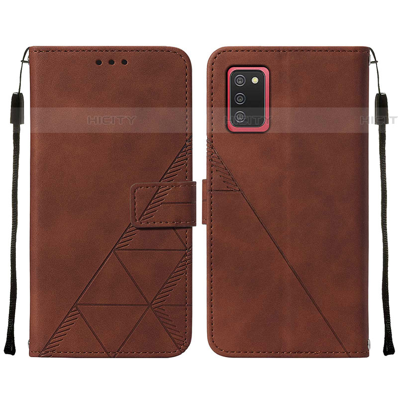 Coque Portefeuille Livre Cuir Etui Clapet Y01B pour Samsung Galaxy A03s Marron Plus