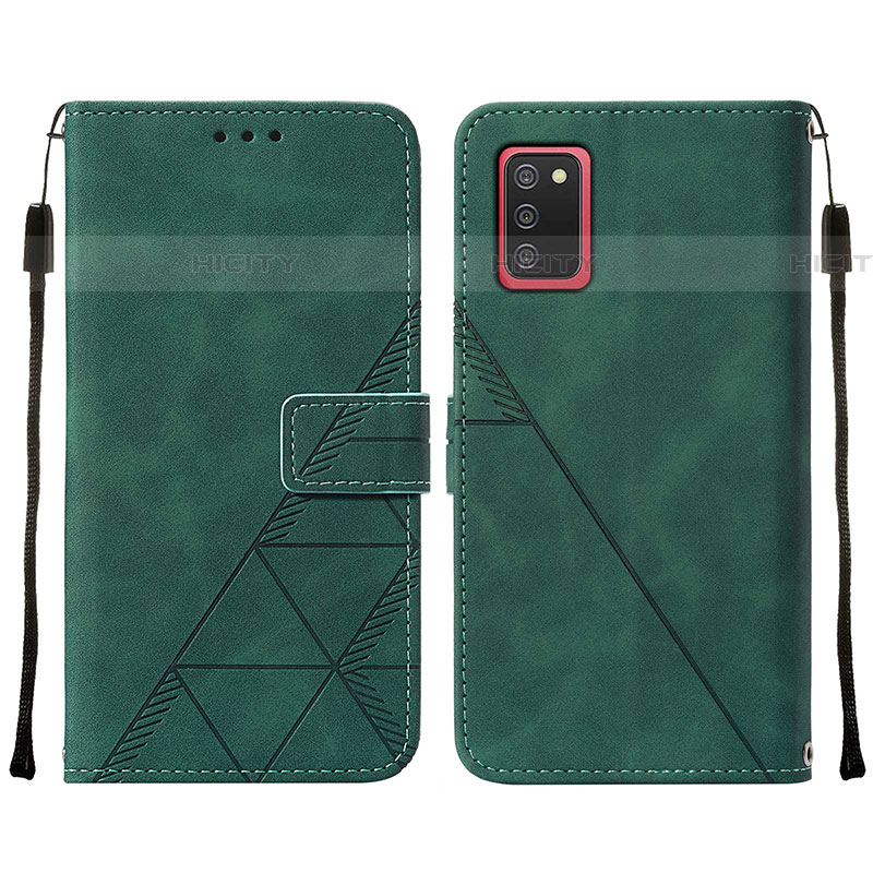 Coque Portefeuille Livre Cuir Etui Clapet Y01B pour Samsung Galaxy A03s Vert Plus