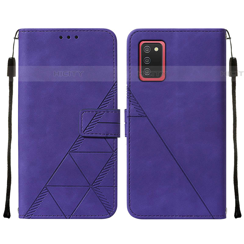 Coque Portefeuille Livre Cuir Etui Clapet Y01B pour Samsung Galaxy A03s Violet Plus