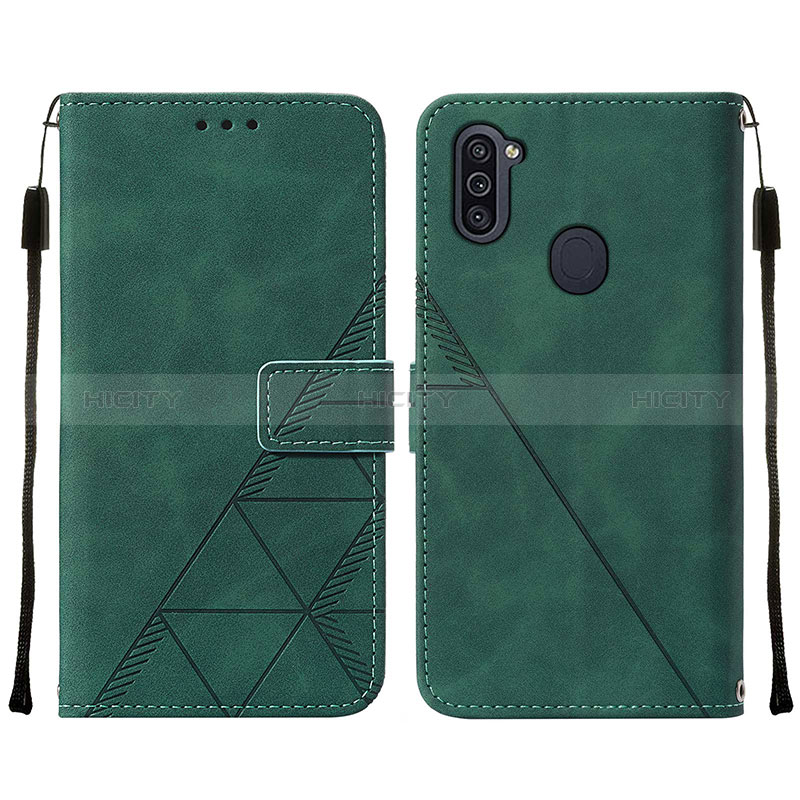 Coque Portefeuille Livre Cuir Etui Clapet Y01B pour Samsung Galaxy A11 Vert Plus