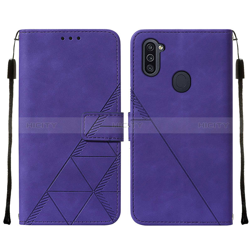 Coque Portefeuille Livre Cuir Etui Clapet Y01B pour Samsung Galaxy A11 Violet Plus