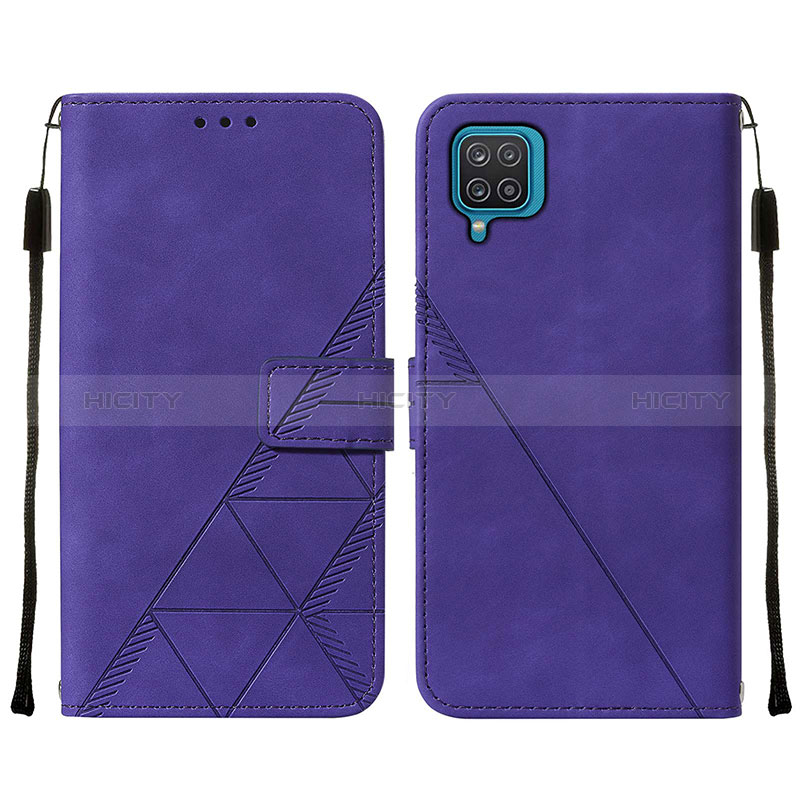 Coque Portefeuille Livre Cuir Etui Clapet Y01B pour Samsung Galaxy A12 Nacho Violet Plus