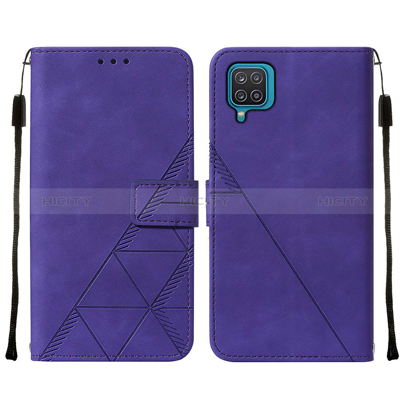 Coque Portefeuille Livre Cuir Etui Clapet Y01B pour Samsung Galaxy A12 Violet Plus