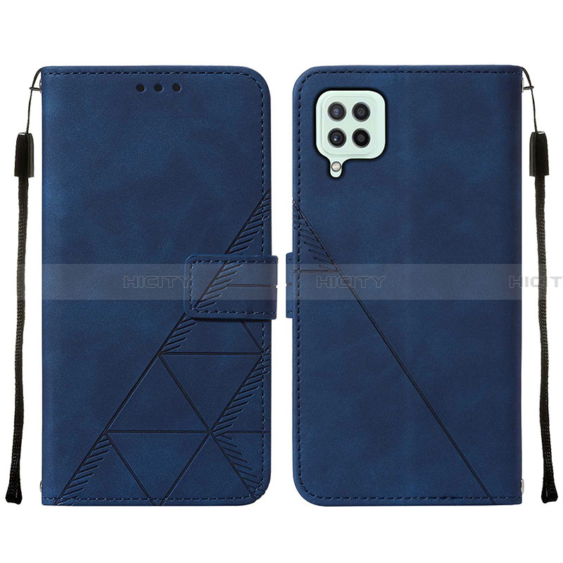 Coque Portefeuille Livre Cuir Etui Clapet Y01B pour Samsung Galaxy A22 4G Bleu Plus