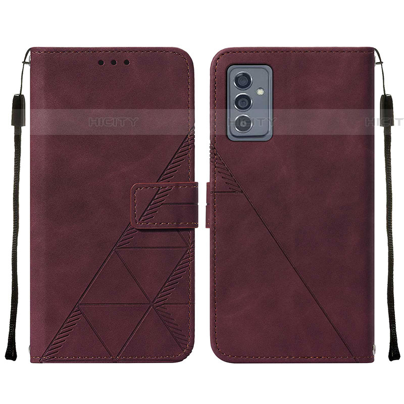 Coque Portefeuille Livre Cuir Etui Clapet Y01B pour Samsung Galaxy A24 4G Vin Rouge Plus