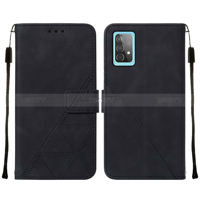 Coque Portefeuille Livre Cuir Etui Clapet Y01B pour Samsung Galaxy A52s 5G Noir Plus