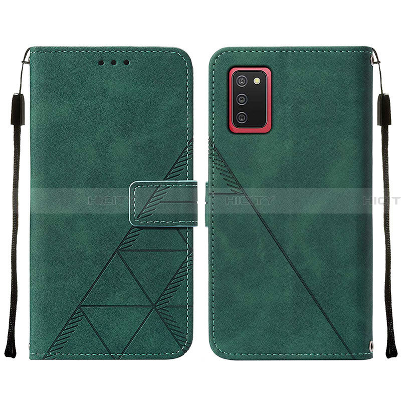 Coque Portefeuille Livre Cuir Etui Clapet Y01B pour Samsung Galaxy F02S SM-E025F Vert Plus