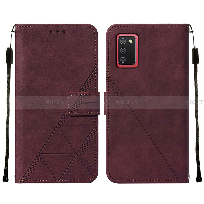 Coque Portefeuille Livre Cuir Etui Clapet Y01B pour Samsung Galaxy F02S SM-E025F Vin Rouge Plus